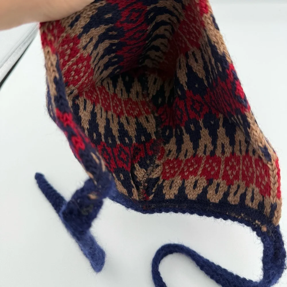 Vintage Handmade Knit Children's Hat | Folk Style | Ages‎ 1-2 | Tassel Top